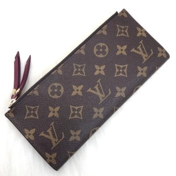 LOUIS VUITTON ADELE %100  HAKIKI DERI CÜZDAN BORDO