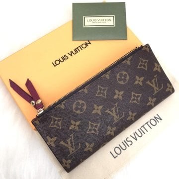 LOUIS VUITTON ADELE %100  HAKIKI DERI CÜZDAN BORDO