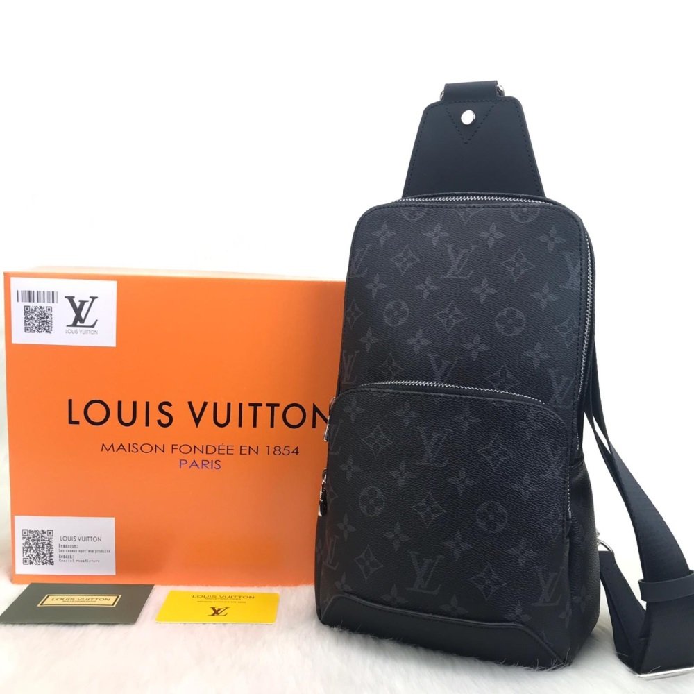 Louis Vuitton Avenue Sling erkek omuz çantası hakiki deri