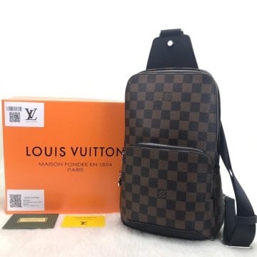 Louis Vuitton Avenue Sling erkek omuz çantası hakiki deri