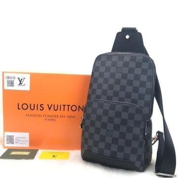 Louis Vuitton Avenue Sling erkek omuz çantası hakiki deri