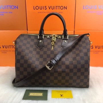 LOUIS VUITTON BANDOULIERE SPEEDY 35 CM VEJITAL DERI DAMİER GRAPHİTE