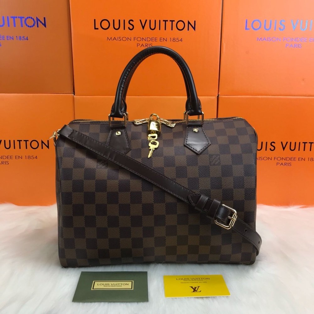 LOUIS VUITTON BANDOULIERE SPEEDY 30 CM VEJITAL DERI DAMİER GRAPHİTE