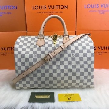 LOUIS VUITTON BANDOULIERE SPEEDY 35 CM VEJITAL DERI DAMİER AZUR