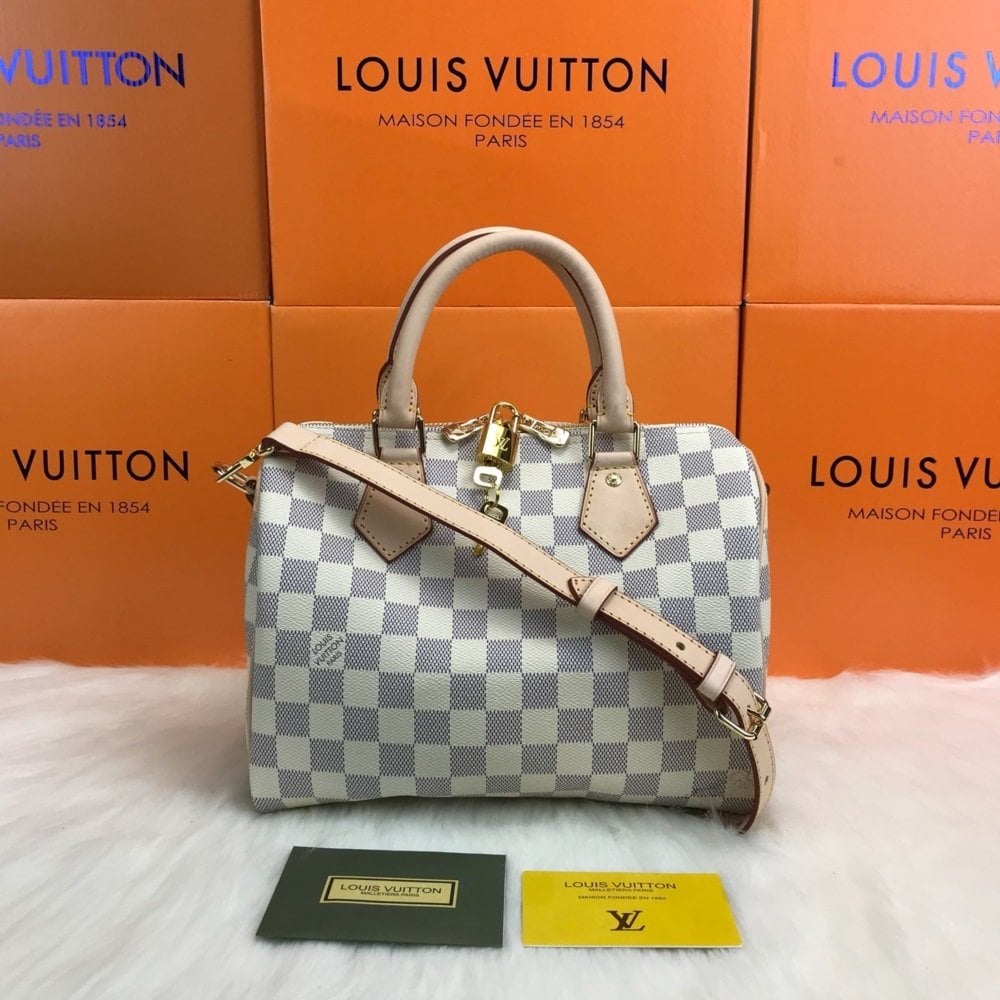 LOUIS VUITTON BANDOULIERE SPEEDY 25 CM VEJITAL DERI DAMİER AZUR