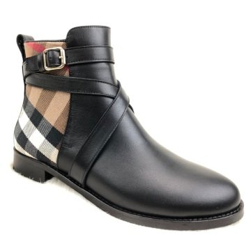 BURBERRY ANKLE %HAKİKİ DERİ BAYAN BOT