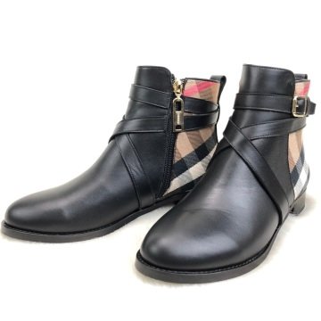 BURBERRY ANKLE %HAKİKİ DERİ BAYAN BOT