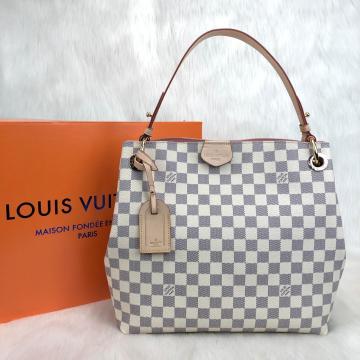 LOUIS VUITTON GRACEFUL PM DAMİER AZUR %HAKİKİ VEJİTAL DERİ