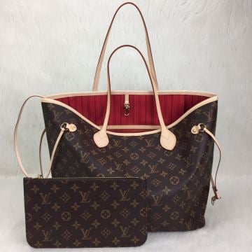 LOUIS VUITTON MONOGRAM CANVAS NEVERFULL MM VEJITAL DERI ORTA BOY