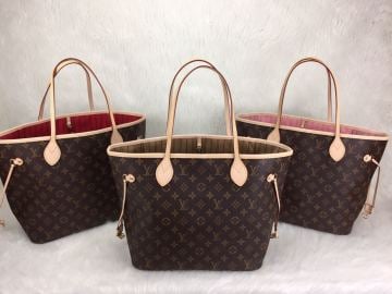 LOUIS VUITTON MONOGRAM CANVAS NEVERFULL MM VEJITAL DERI ORTA BOY