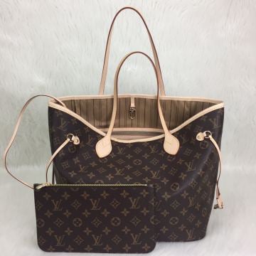 LOUIS VUITTON MONOGRAM CANVAS NEVERFULL MM VEJITAL DERI ORTA BOY