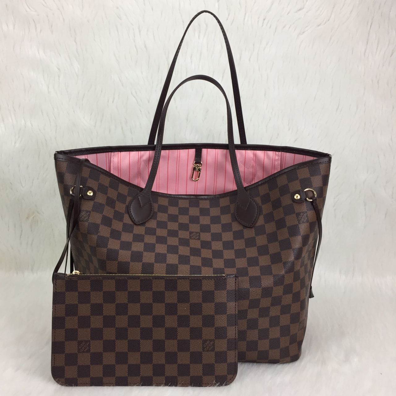 LOUIS VUITTON DAMİER GRAPHİTE NEVERFULL MM VEJITAL DERI ORTA BOY
