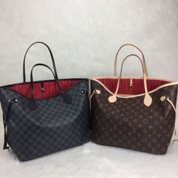 LOUIS VUITTON DAMİER GRAPHİTE NEVERFULL MM VEJITAL DERI ORTA BOY