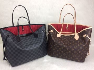 LOUIS VUITTON DAMİER GRAPHİTE NEVERFULL MM VEJITAL DERI ORTA BOY