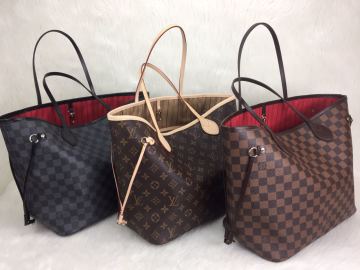 LOUIS VUITTON DAMİER GRAPHİTE NEVERFULL MM VEJITAL DERI ORTA BOY