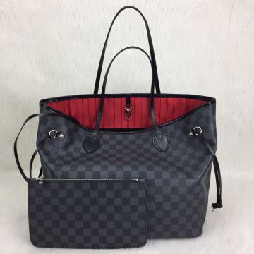 LOUIS VUITTON DAMİER GRAPHİTE NEVERFULL MM VEJITAL DERI ORTA BOY