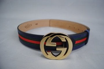 GUCCI INTERLOCKING GG BUCKLE KEMER %100 HAKIKI DERI