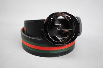GUCCI INTERLOCKING GG BUCKLE KEMER %100 HAKIKI DERI