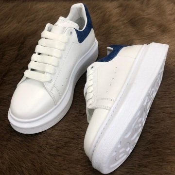 ALEXANDER McQueen %HAKİKİ DERİ  SNEAKER BEYAZ KOT MAVİ