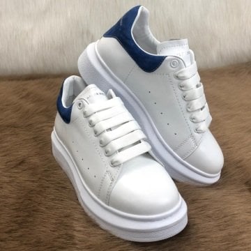 ALEXANDER McQueen %HAKİKİ DERİ  SNEAKER BEYAZ KOT MAVİ