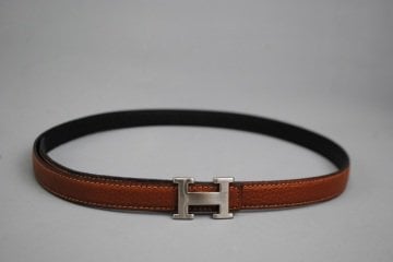 HERMES BUCKLE BELT SİYAH İNCE KEMER %100 HAKIKI DERI