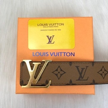 LOUIS VUITTON MONOGRAM CANVAS KEMER %100 HAKIKI DERI TABA