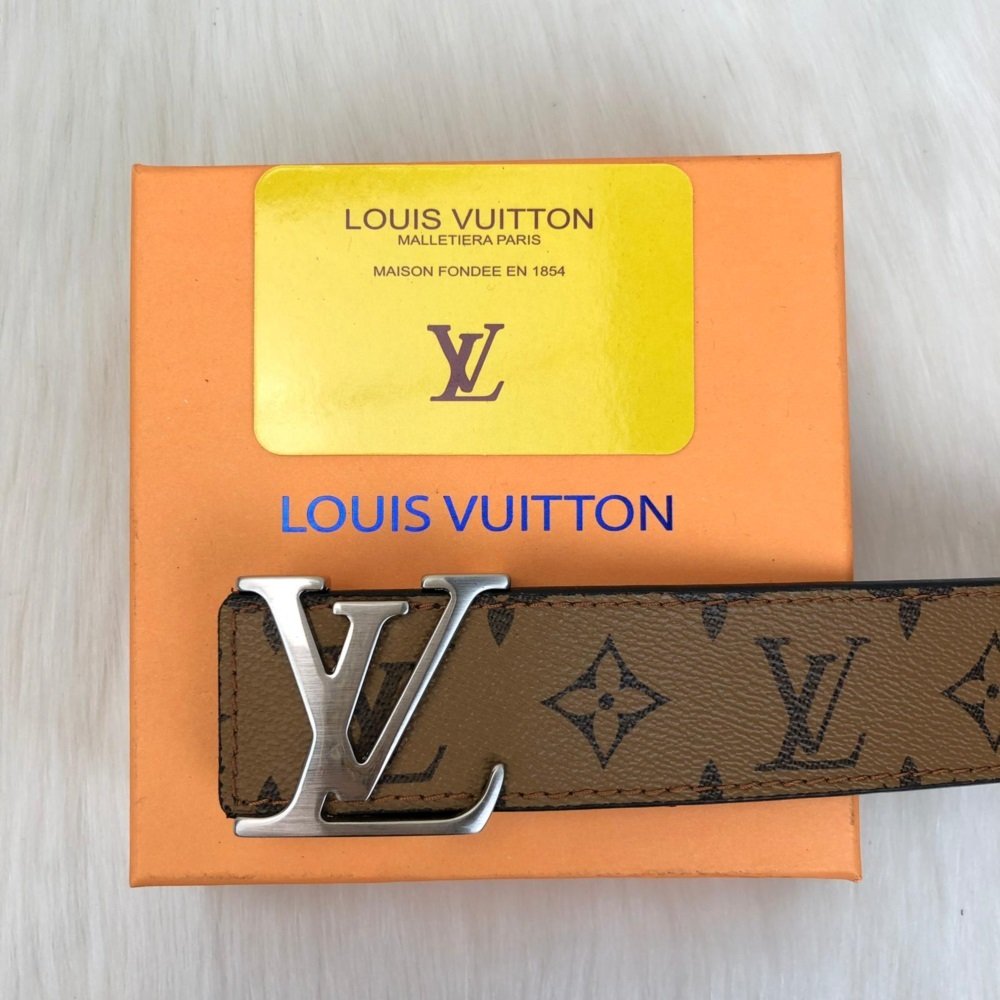 LOUIS VUITTON MONOGRAM CANVAS KEMER %100 HAKIKI DERI TABA