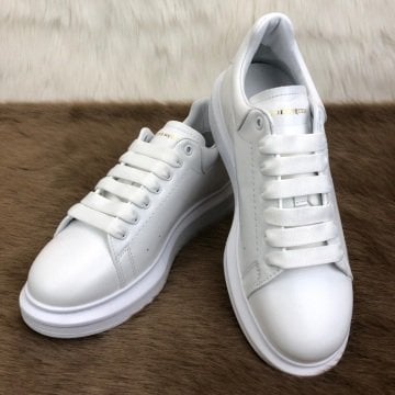 ALEXANDER McQueen %HAKİKİ DERİ ERKEK SNEAKER BEYAZ SİYAH