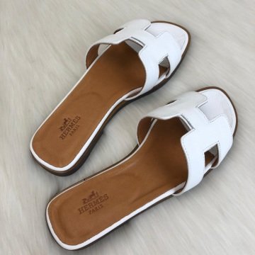 HERMES ORAN SANDALS %100 HAKİKİ DERİ BEYAZ