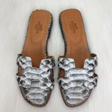 HERMES ORAN SANDALS KROKO DESENLİ %100 HAKİKİ PİTON DERİ