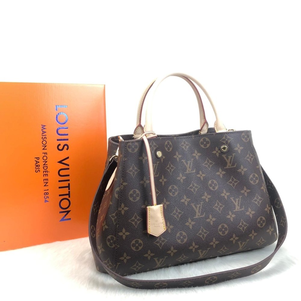LOUİS VUİTTON MONTAİGNE MM %100 HAKIKI DERI MONOGRAM CANVAS