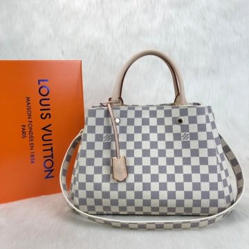 LOUİS VUİTTON MONTAİGNE MM %100 HAKIKI DERI AZUR