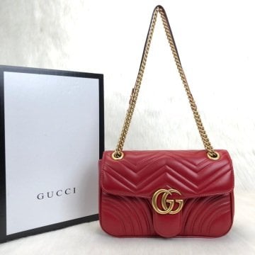 GUCCI MARMONT %100 HAKİKİ DERİ KIRMIZI