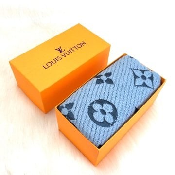 LOUIS VUITTON LOGOMANİA YÜN ATKI BEBE MAVİ
