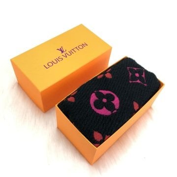 LOUIS VUITTON LOGOMANİA YÜN ATKI SİYAH