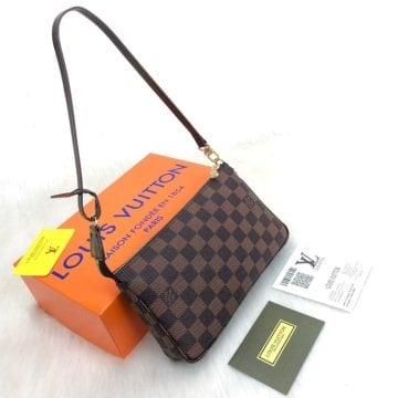LOUİS VUİTTON POCHETTE ACCESSOİRES %100 HAKIKI DERİ DAMİER