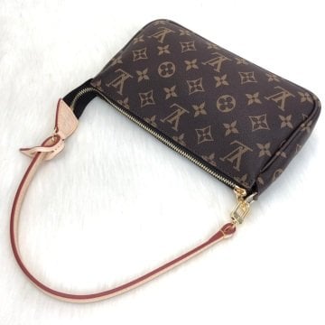 LOUİS VUİTTON POCHETTE ACCESSOİRES %100 HAKIKI DERİ MONOGRAM CANVAS