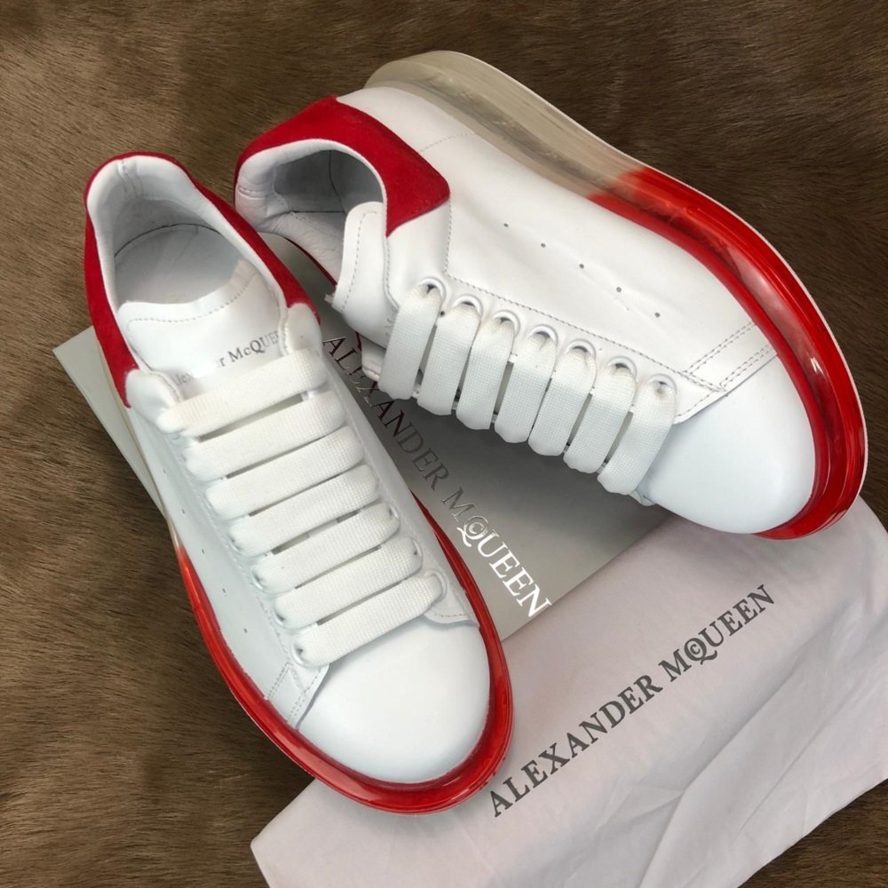 ALEXANDR McQueen CLEAR SOLE %HAKİKİ DERİ SNEAKER  BEYAZ  ŞEFFAF TABAN