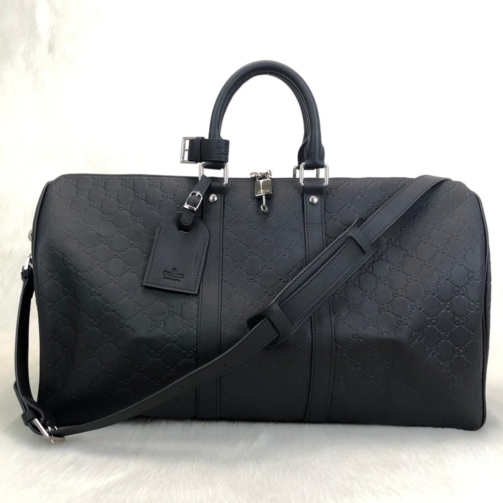 GUCCİ SİGNATURE DUFFLE LEATHER LUGGAGE VALİZ %100 HAKİKİ DERİ