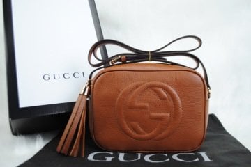 GUCCI SOHO DISCO BAG HAKIKI DERI TABA