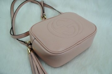 GUCCI SOHO DISCO BAG HAKIKI DERI PUDRA PEMBE