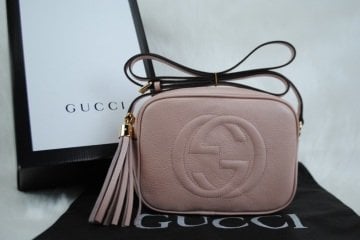 GUCCI SOHO DISCO BAG HAKIKI DERI PUDRA PEMBE