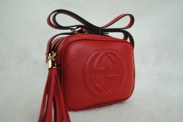 GUCCI SOHO DISCO BAG HAKIKI DERI KIRMIZI