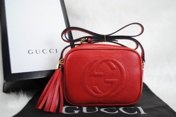 GUCCI SOHO DISCO BAG HAKIKI DERI KIRMIZI