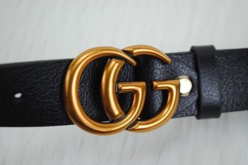 GUCCI DOUBLE GG BUCKLE İNCE KEMER %100 HAKIKI DERI