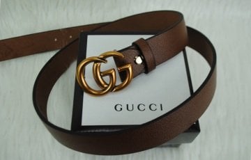 GUCCI DOUBLE GG BUCKLE İNCE KEMER %100 HAKIKI DERI