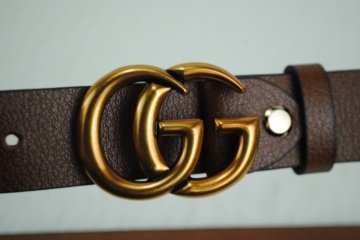 GUCCI DOUBLE GG BUCKLE İNCE KEMER %100 HAKIKI DERI
