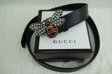 GUCCI DOUBLE GG BUCKLE İNCE KEMER %100 HAKIKI DERI