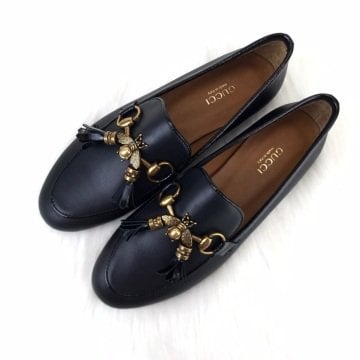 GUCCİ JORDAAN BEE İNTERLOCKİNG LOAFER HAKİKİ DERİ