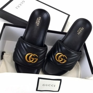 GUCCİ MARMONT SLİDES TERLİK %100 HAKİKİ DERİ